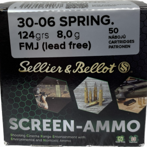 50 Schuss Sellier & Bellot 30-06 Spring. 124 grs 8,0 g FMJ bleifrei 