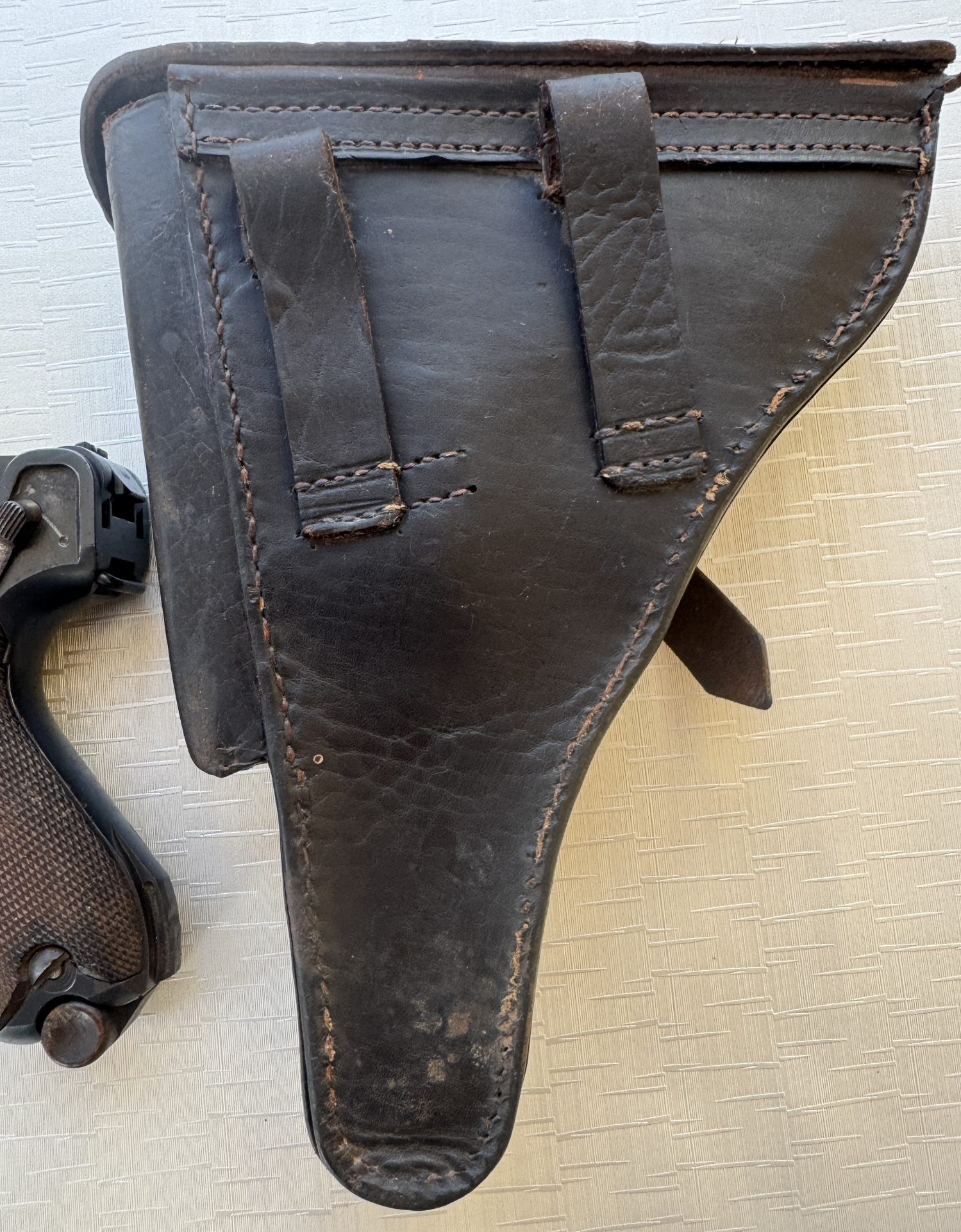 Luger P.08 (DWM 1916) Nummerngleiches Komplettset: Pistole, Magazin und Lederholste – Bild 11