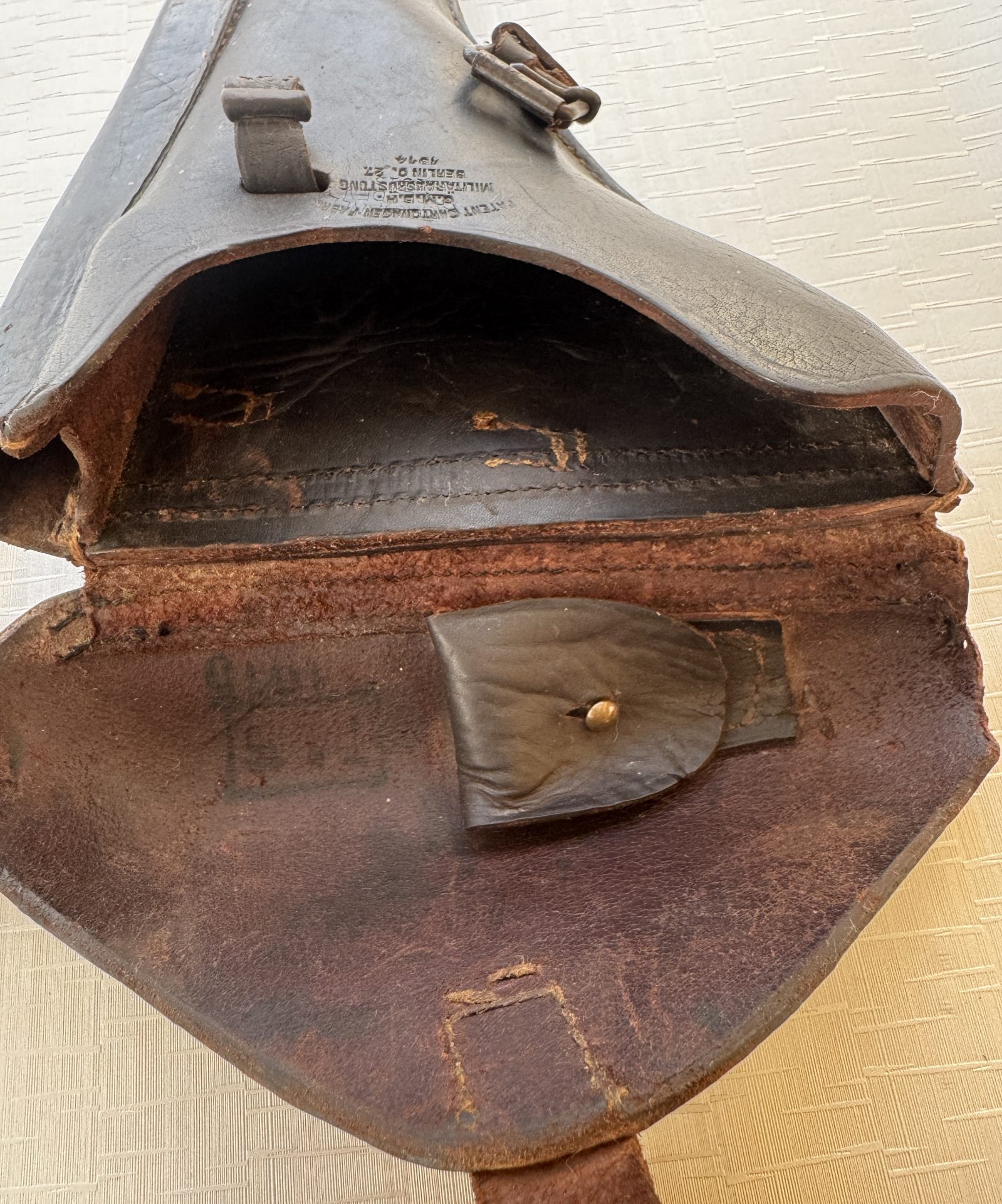 Luger P.08 (DWM 1916) Nummerngleiches Komplettset: Pistole, Magazin und Lederholste – Bild 13