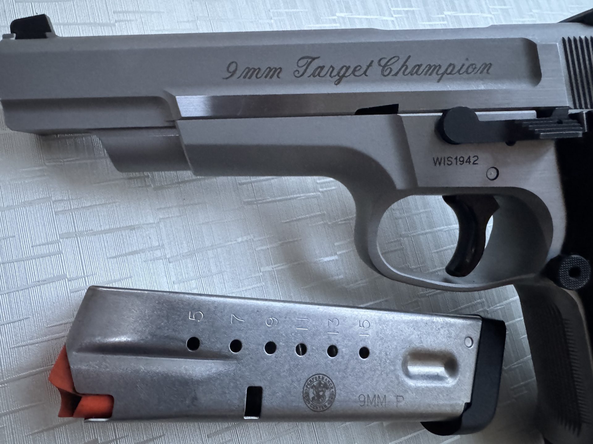 Pistole Smith & Wesson Target Champion, Kaliber 9 mm Luger – Bild 3